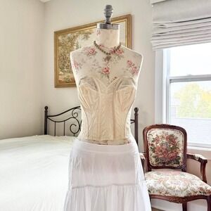ivory structured lace corset best form size 36c late 60s